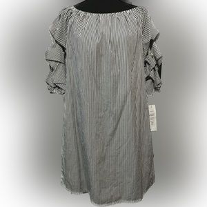 Women’s blue and white striped dress